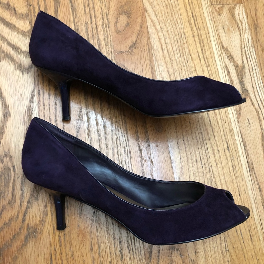 Nine West Coweno purple suede peep toe pumps - Picture 5 of 5